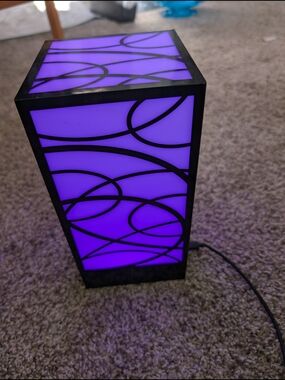Modern Purple Accent Lantern with Decorative Overlay